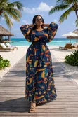 Ladies Multi-Coloured Two-Piece Skirt Suit - 4