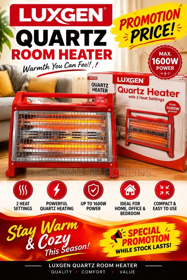 Luxgen Quartz Heater ya Chumba - 1