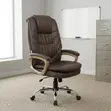 Brown High-Back Leather Office Chair - 2