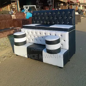 Simple 2-Seater Pedicure Seat - Black & White