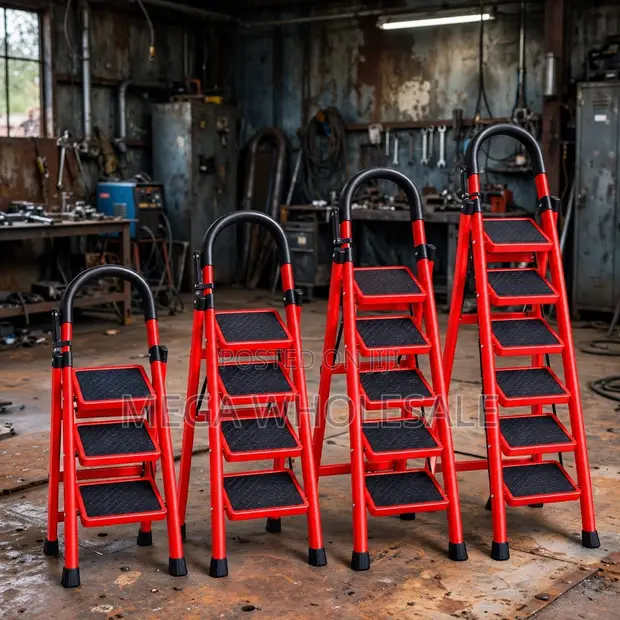 2, 3, 4, 5 Step Folding Ladder - Reinforced Frame - 1