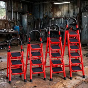 2, 3, 4, 5 Step Folding Ladder - Reinforced Frame