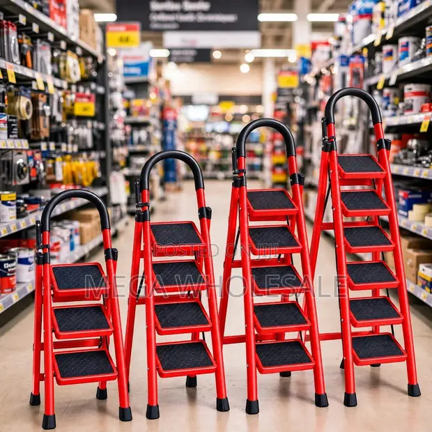 2, 3, 4, 5 Step Folding Ladder with Safety Platform - 1