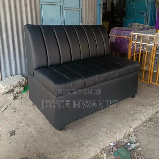 Black 2-Seater Restaurant Couch - 1