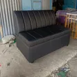Black 2-Seater Restaurant Couch - 2
