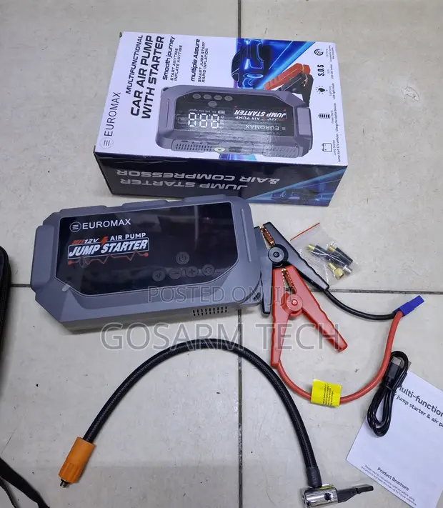 Euromax EMK3 Heavy-Duty Jump Starter Kit with Air Pump - 1