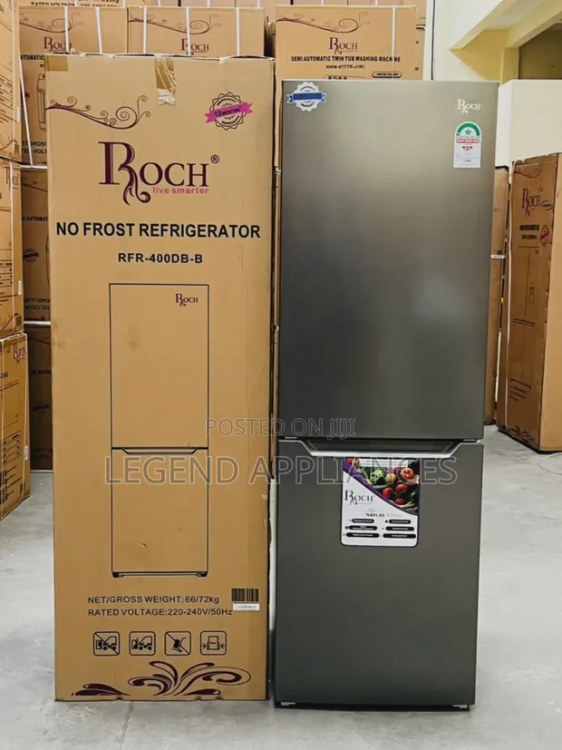 Roch 330L No Frost Double Door Fridge with Bottom Freezer - 1