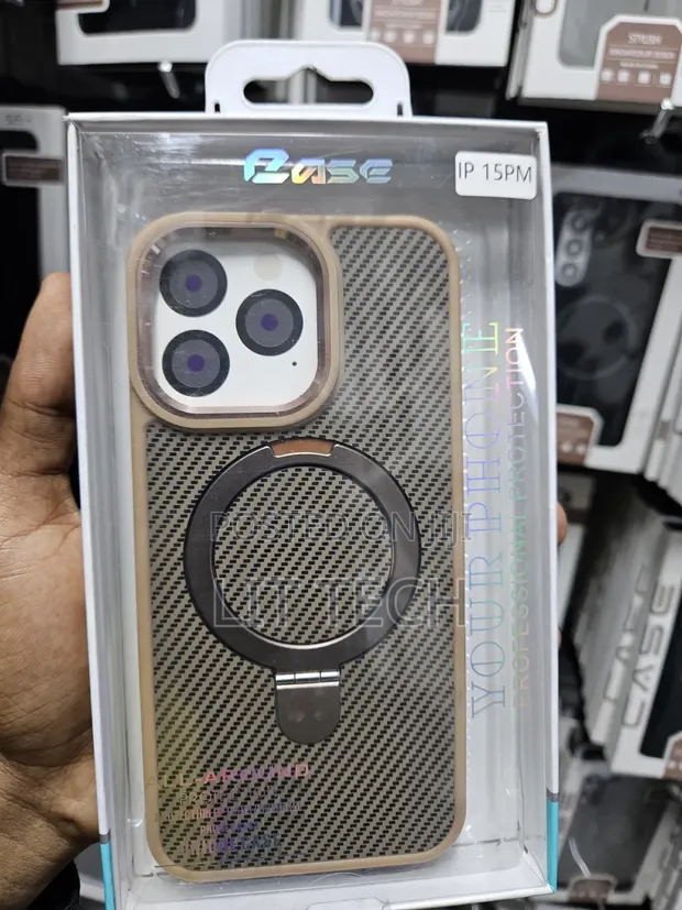 Kifaa cha Simu cha iPhone 15 Pro Max chenye Stand ya Chuma - 1