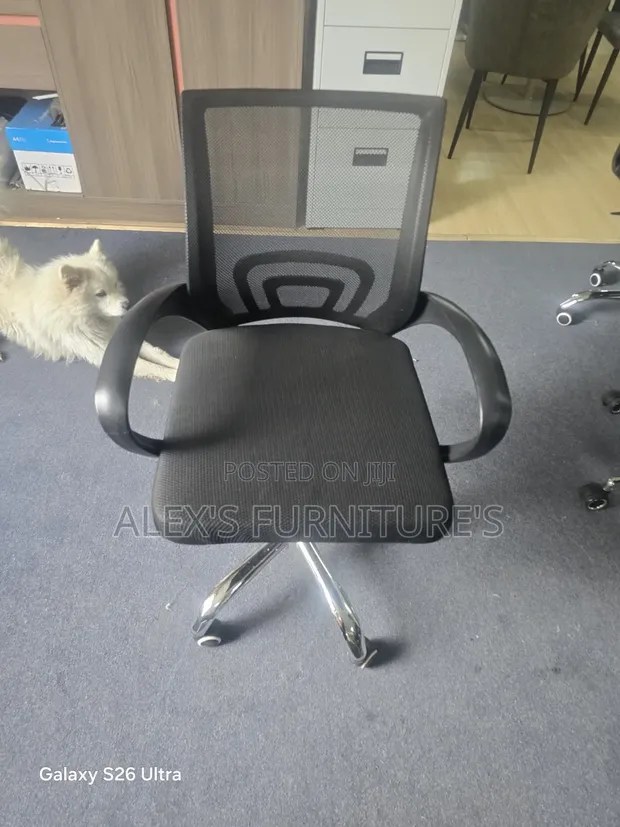 Midback Office Chair with Metallic Base - 1