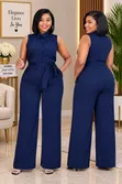 Women's Sleeveless Jumpsuit - 2