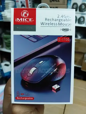iMICE E-1700 2.4GHz Wireless Mouse Inachajiwa - Nyeusi