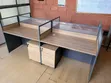 2-Way Office Workstation Cluster with Glass Partition - 1