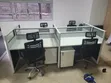 White 4-Way Office Workstation with Mobile Pedestals - 2