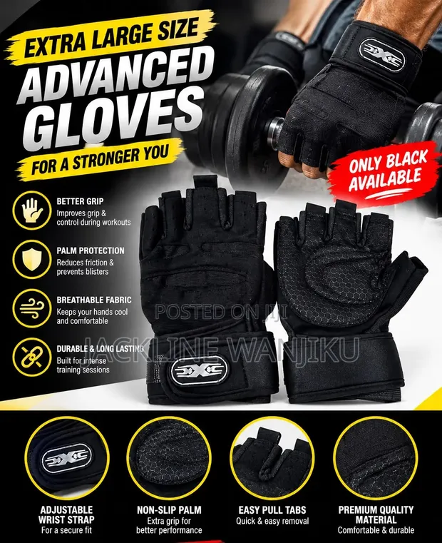 Extra Large Advanced Gym Gloves - 1