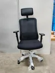 Kiti cha Ofisi cha Mesh chenye Mgongo Mrefu na Headrest - Nyeusi - 1