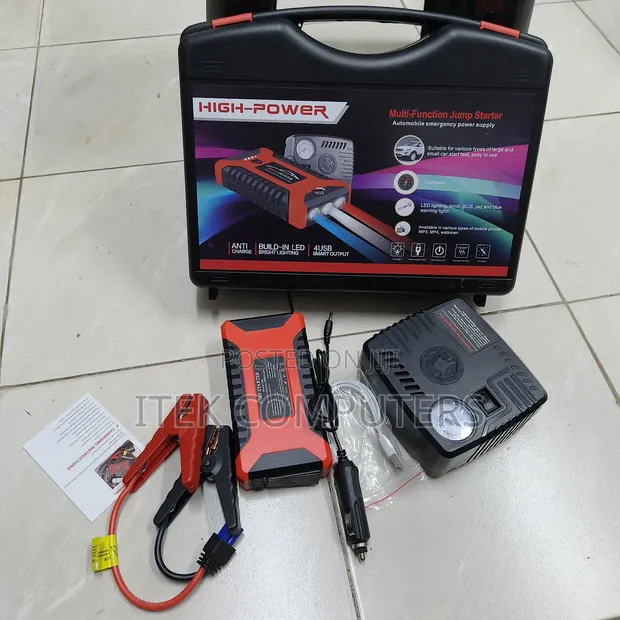 Jump Starter ya Gari ya Kitaalamu na Compressor na Mwanga wa LED - 1