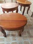 Mahogany Stools (Set of 3) - 1