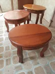 Mahogany Stools (Set of 3) - 4