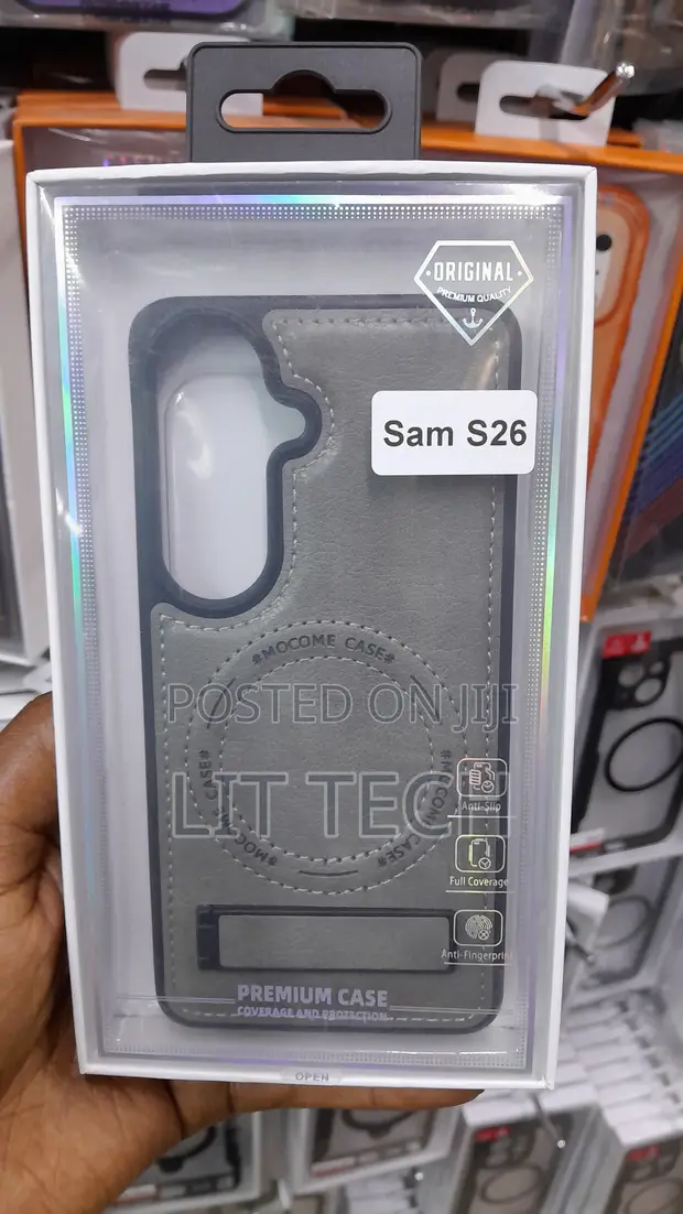 Gray Leather Case for Samsung Galaxy S26 - 1