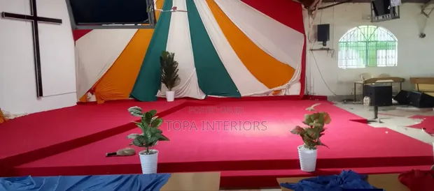 Church Altar Wall-to-Wall Carpet Installation - 1