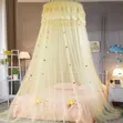 4x6 Cream Round Bed Mosquito Net - 1