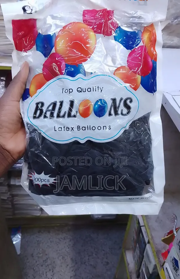 Black Top-Quality Latex Balloons - 100pcs - 1