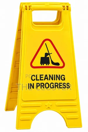 Cleaning in Progress Sign