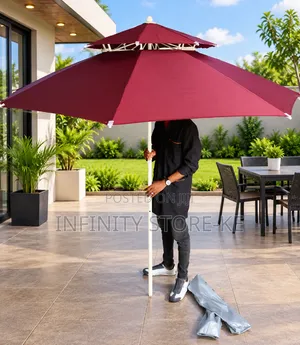 Large Double Tier Garden Umbrella Outdoor Patio Shade Canopy