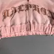 Pink Rhinestone Logo Cropped Hoodie (Y2K) - 3
