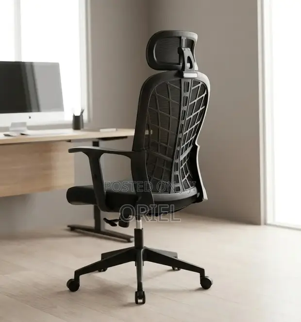 Kiti cha Ofisi cha Mesh chenye Ergonomic - Nyeusi - 1