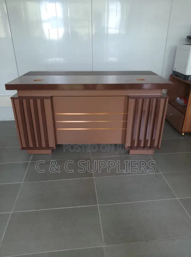 Executive Modern Brown Study Desk - 140cm - 1