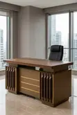 Executive Modern Brown Study Desk - 140cm - 2