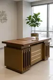 Executive Modern Brown Study Desk - 140cm - 3