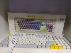 Mechanical Gaming Keyboard with Volume Knob (White Cable)