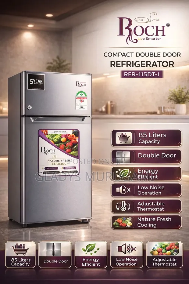 Friji la Roch 90 Litres Double Door RFR-115 DT-1 - 1