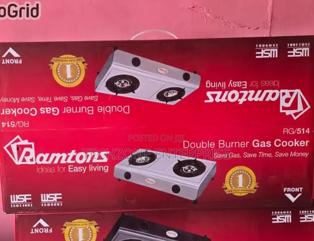 Ramtons RG/514 2-Burner Gas Cooker - Stainless Steel - 1