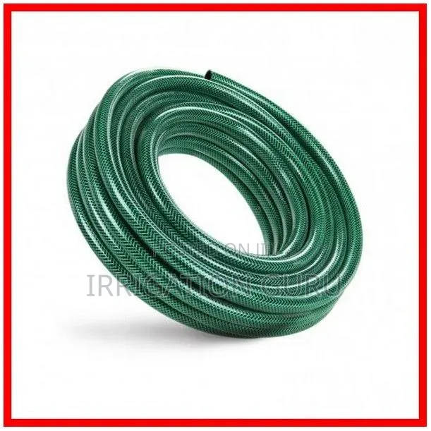 Outdoor Watering Pipe - 50m Braided Green Hose - 1