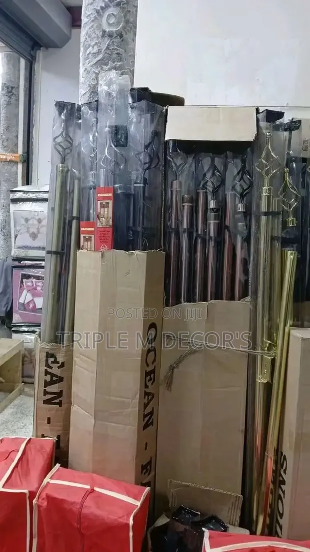 3m Black/Bronze/Gold Double Curtain Rods - 1