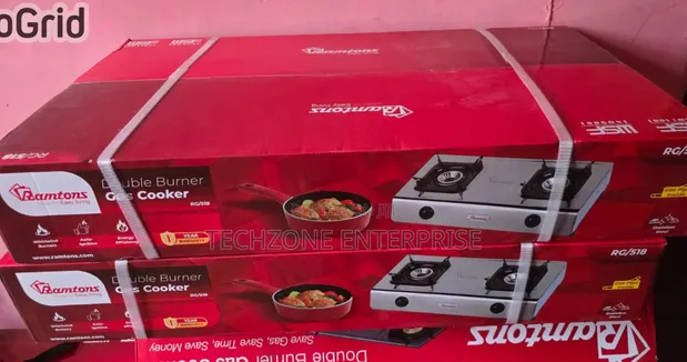 Ramtons RG/518 - 2 Burner Gas Cooker - Stainless Steel with Auto Ignition - 1