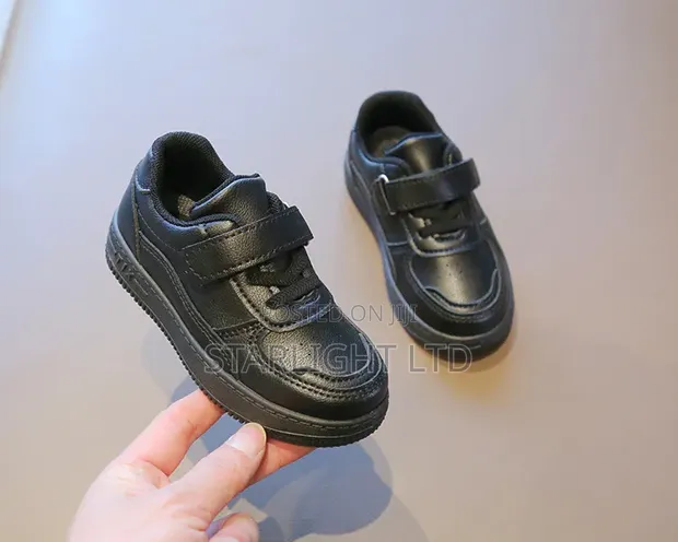 White and Black Kids School Sport Shoes - 1