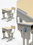 Kids Study Desk and Chair Set - Height Adjustable - 4