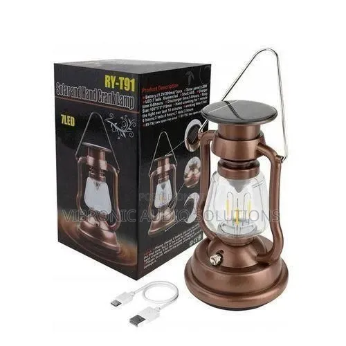 Retro Rechargeable Solar Camping Lantern - 1