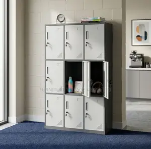 Lockable Metallic 9 Locker Storage Cabinet