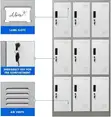Lockable Metallic 9 Locker Storage Cabinet - 2