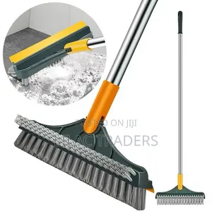 V-Shaped Floor Scrubbing Brush with Scraper