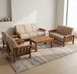 7-Seater Fabric Home Office Sofa - Brown - 5