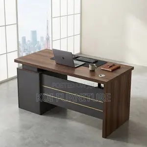 Executive Brown Office Desk with Drawers (120cm)