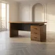 Executive Brown Office Desk with Drawers (120cm) - 4