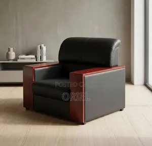 Leather Office Lounge Sofa - 5 Seater