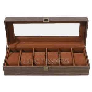 Premium 6-Compartment Watch Display Case - Brown